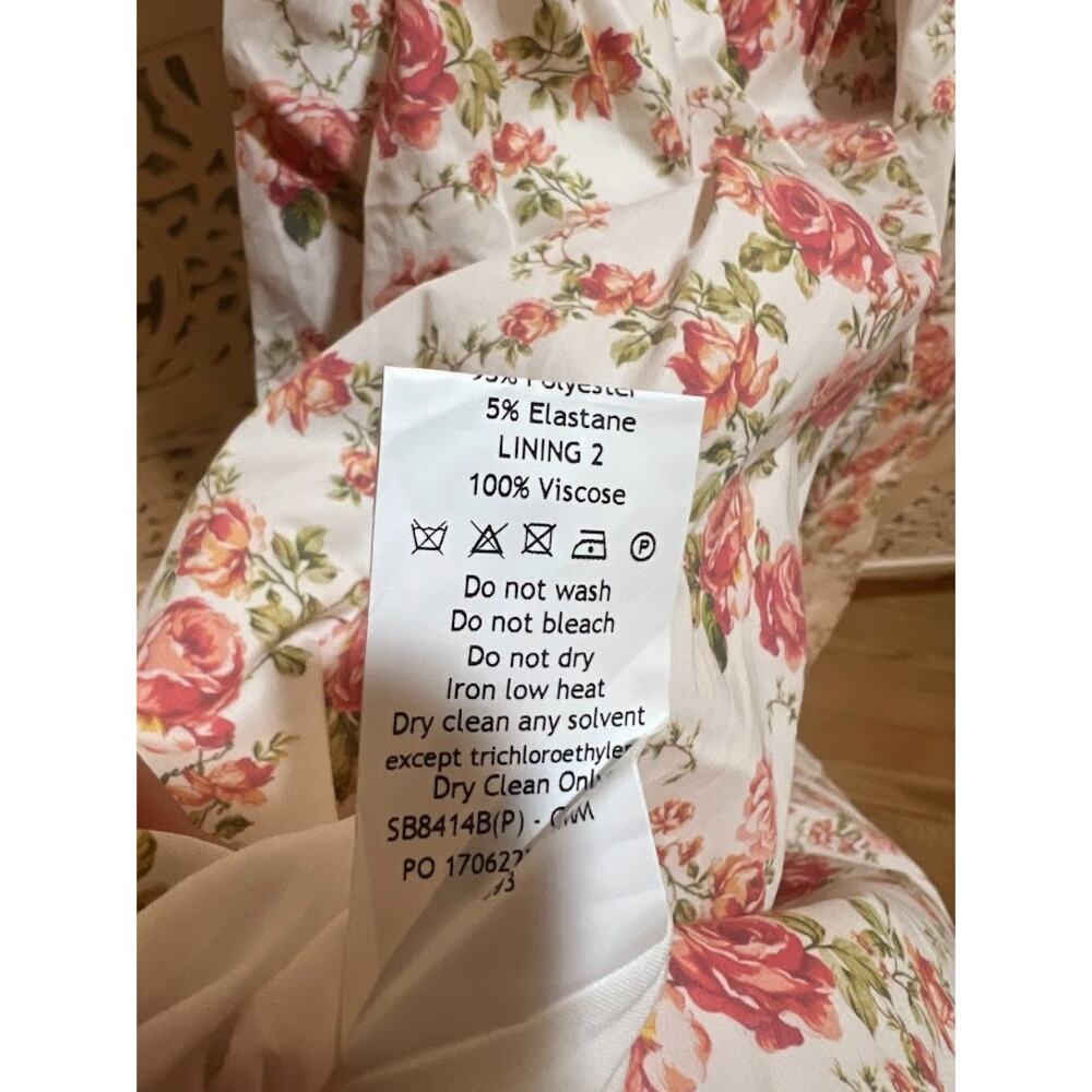 House of CB Carmen Pink Peony Print Cotton Bustier Midi Sundress Size XS - Picture 9 of 10